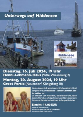 Lesung mit Heidi Zengerle, Sabine Kolbe & Autorin Marion Magas – Unterwegs auf Hiddensee - Zeitlos im Meer