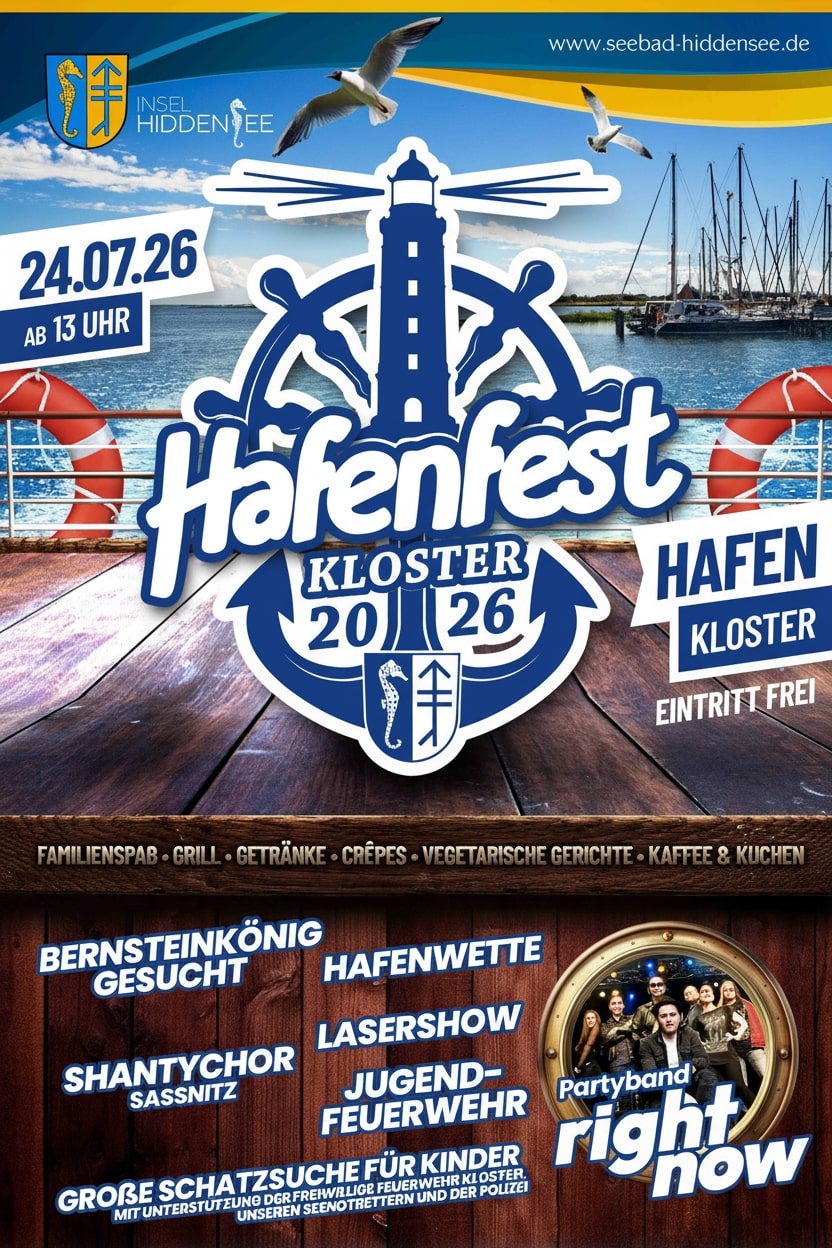 Hafenfest Hiddensee - Das Fest für die ganze Familie am Hafen in Kloster - Eintritt frei