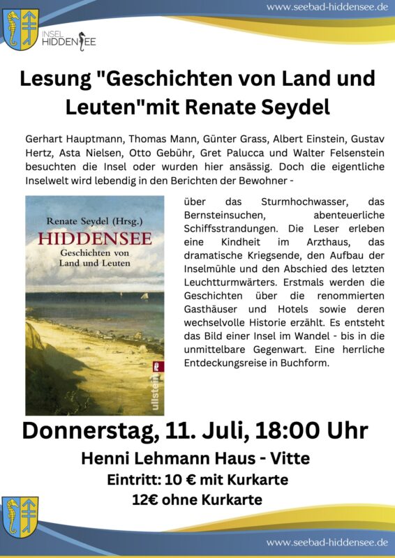 Lesung: Geschichten von Land und Leuten mit Renate Seydel