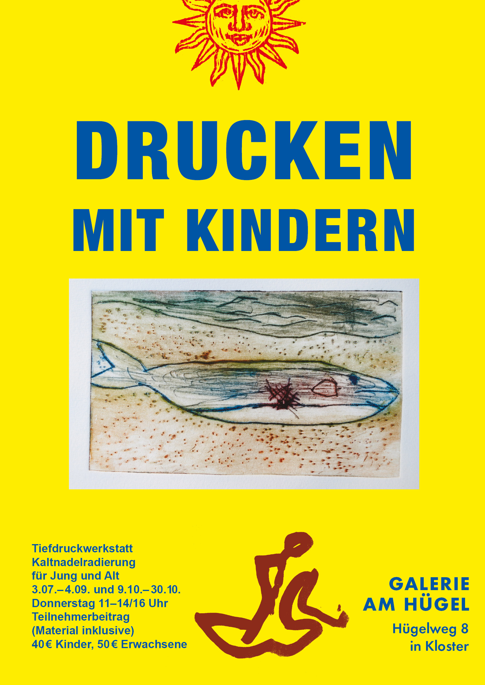 Drucken mit Kindern - Tiefdruckwerkstatt Kaltnadelradierung für Jung und Alt