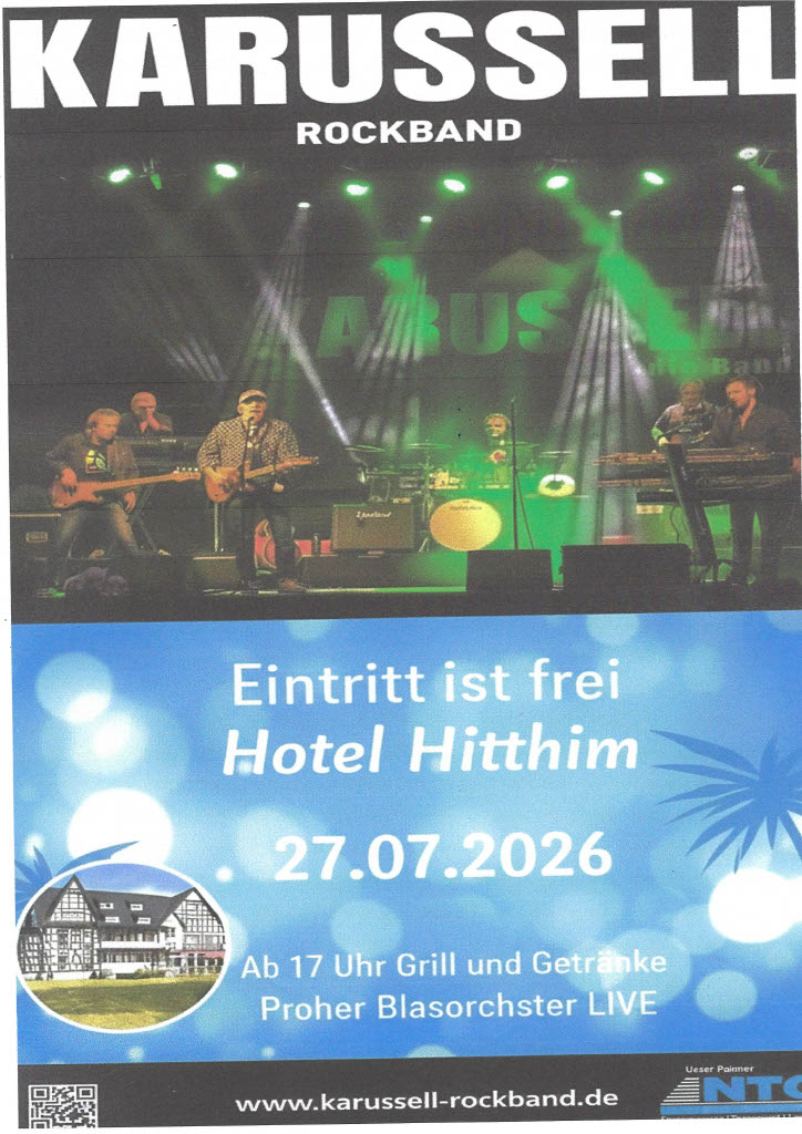 Liveband Karussell OpenAir  Hotel Hitthim Kloster - Eintritt frei