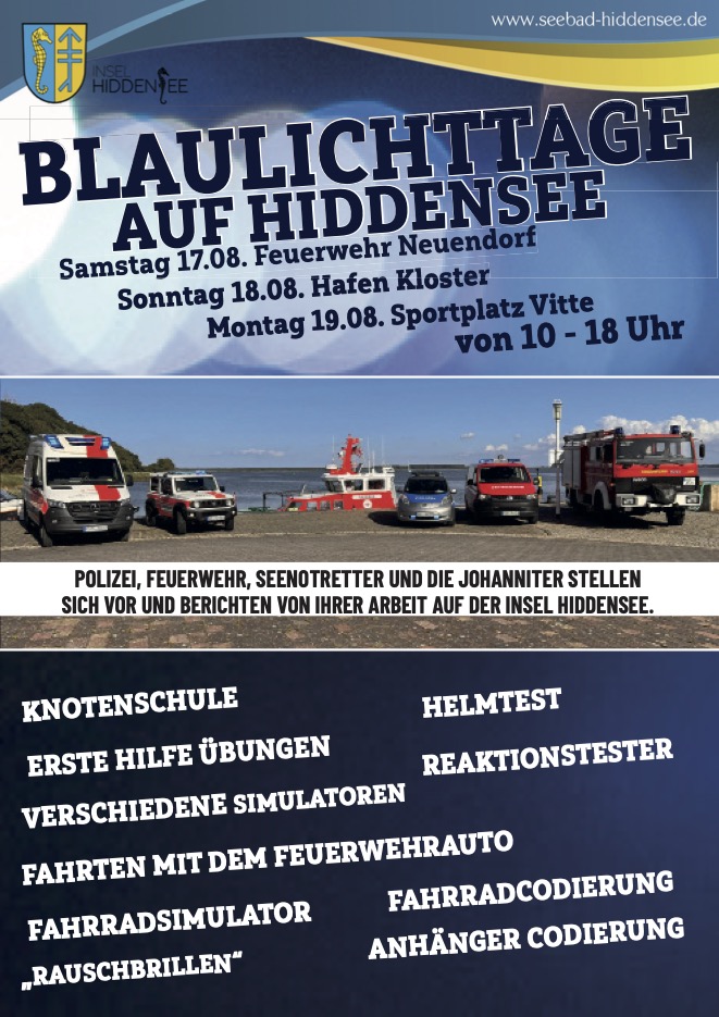 Hiddenseer Blaulichttage - Eintritt frei