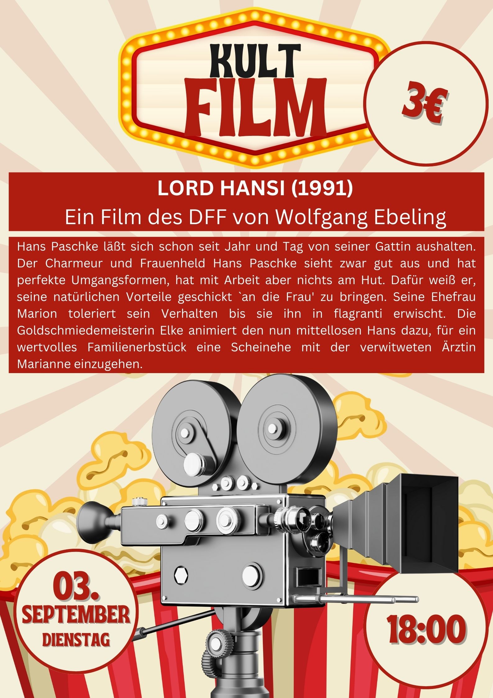Kultfilm Lord Hansi - Ein Film des DFF von Wolfgang Ebeling - Special Preis 3€