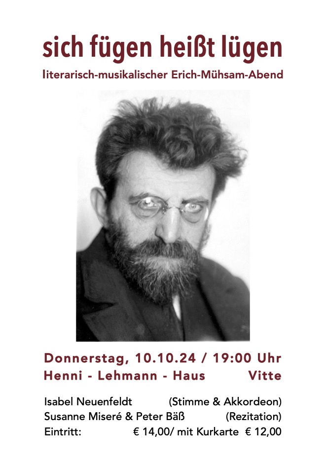 Literarisch-Musikalisches Erich-Mühsam-Programm