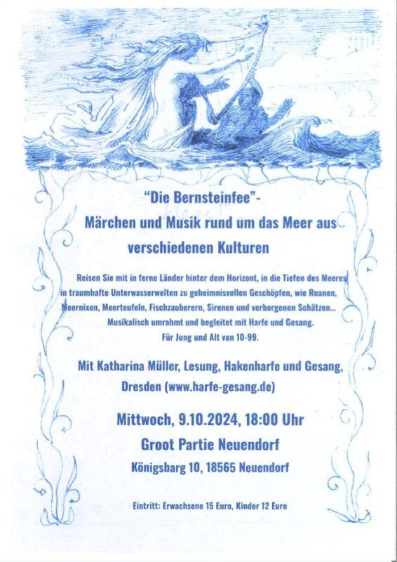 Konzertlesung mit Katharina Müller “Die Bernsteinfee”- Märchen und Musik rund um das Meer aus