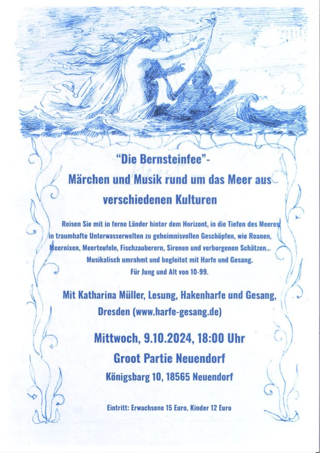 Konzertlesung mit Katharina Müller “Die Bernsteinfee”- Märchen und Musik rund um das Meer aus