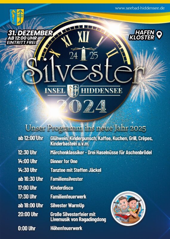 Silvester auf Hiddensee - inkl. Familiensilvester und Höhenfeuerwerk im beheizten Festzelt - Eintritt frei