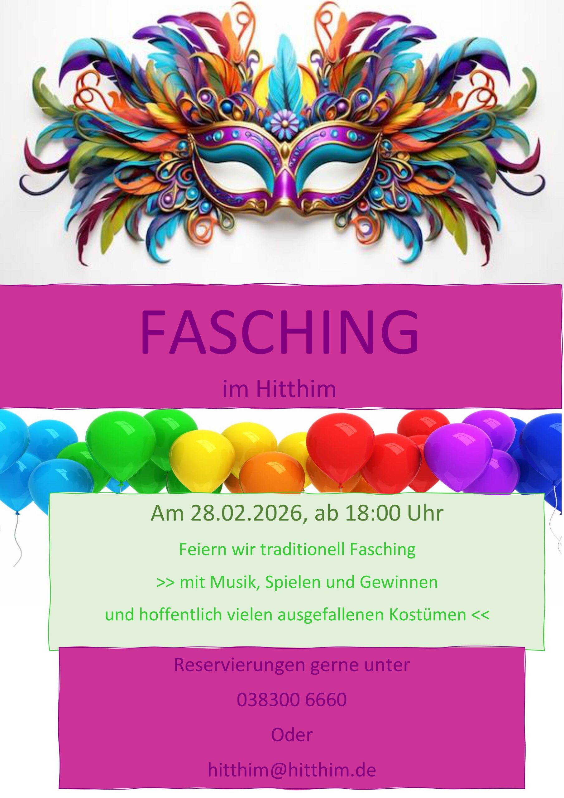 Faschingsparty im Hitthim