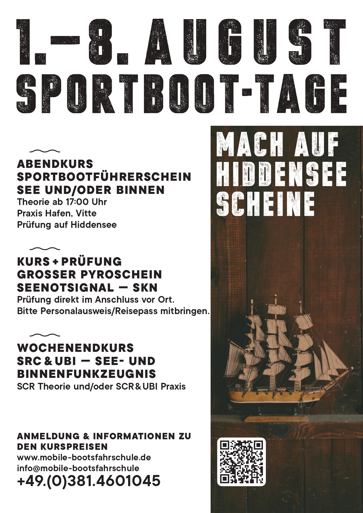 Sportboot-Tage Hiddensee 01.- 08. August 2026