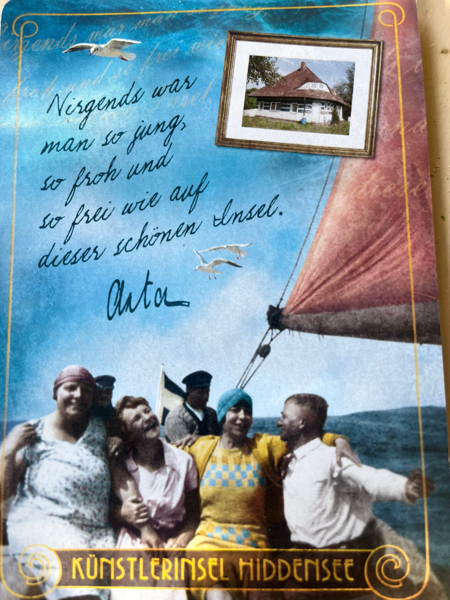 zum 144. Geburtstag von Asta Nielsen - Gartenlesung im Blauen Strandhaus mit Kaffeetafel für Asta Nielsen