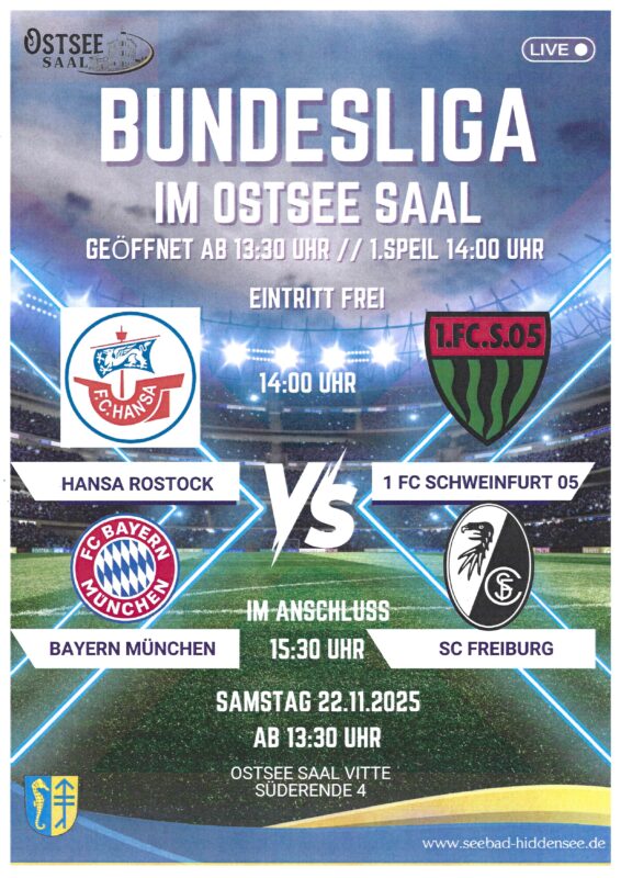 Fußball Bundesliga im Ostsee Saal