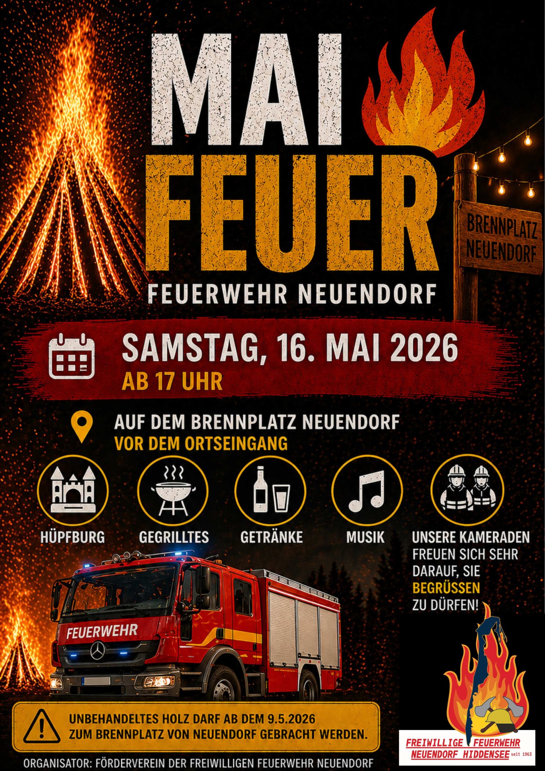 đ„ Maifeuer der Freiwilligen Feuerwehr Neuendorf đ„